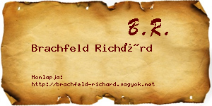 Brachfeld Richárd névjegykártya